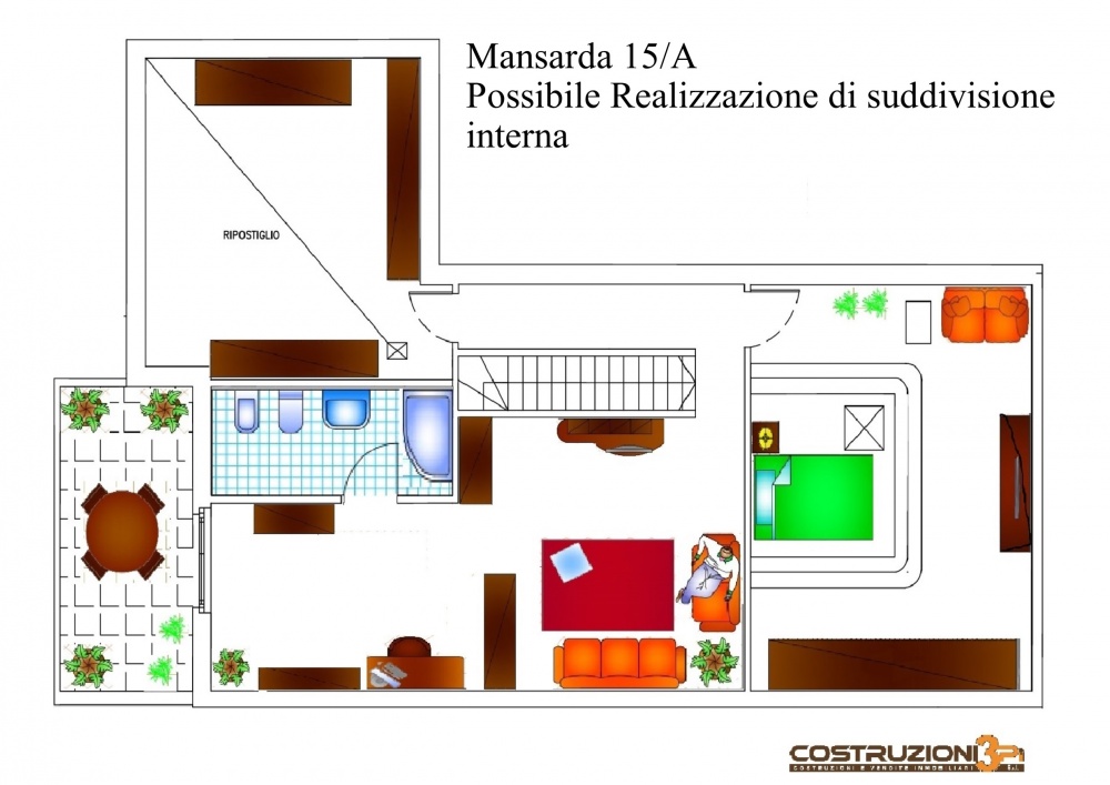 Piantina mansarda eventuale suddivisione